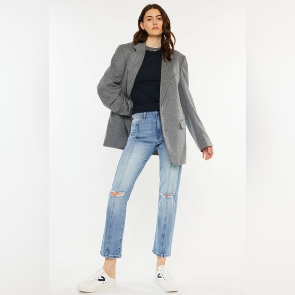 $83 NWT Kancan Marley High Rise Slim Straight Leg Jeans 3/25 - Picture 1 of 11